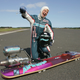Illustration for article titled Joel King Breaks World Speed Record on Jet-Powered Luge